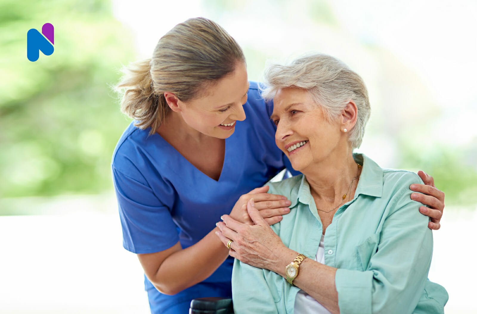 A care worker helping in a home setting